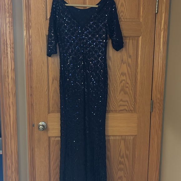 NWT Ever Pretty Long Navy Sequin Wedding Holiday 14 - Picture 4 of 7